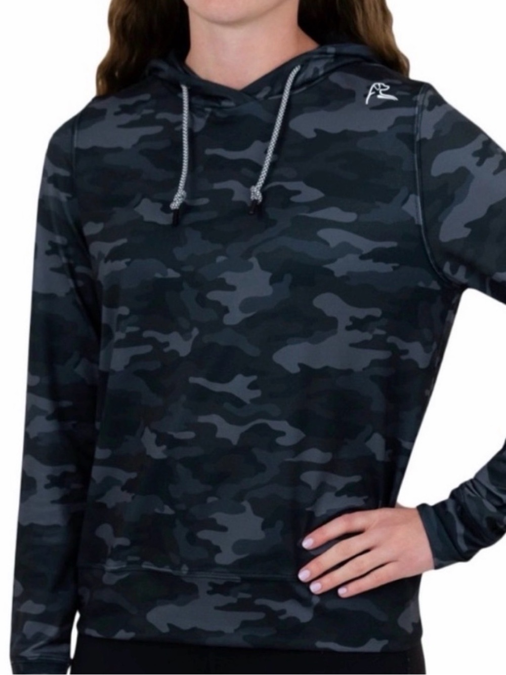 Rhoback Performance Black and Gray Camo Hoodie
